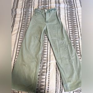 green zara marine straight jeans